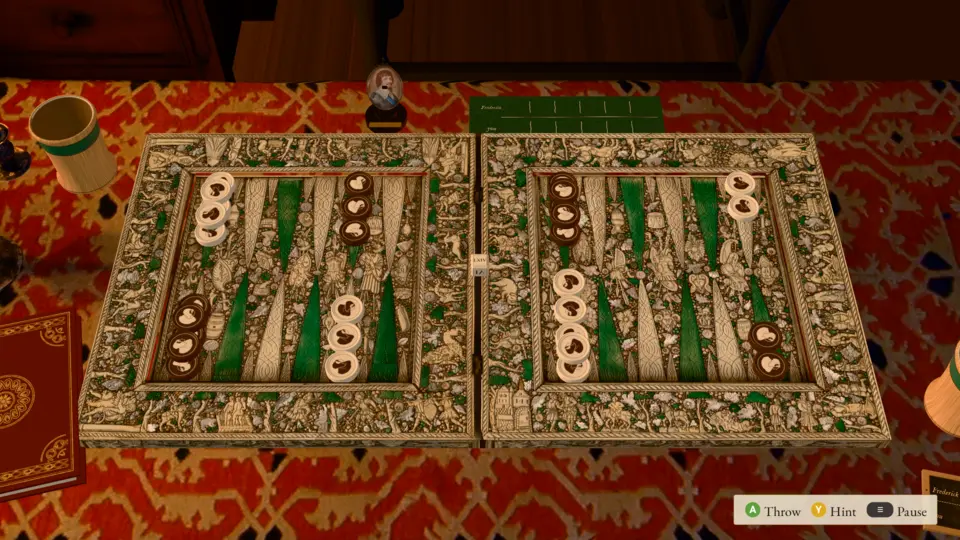 Image of GNOMEgammon 3D board game, mid-game